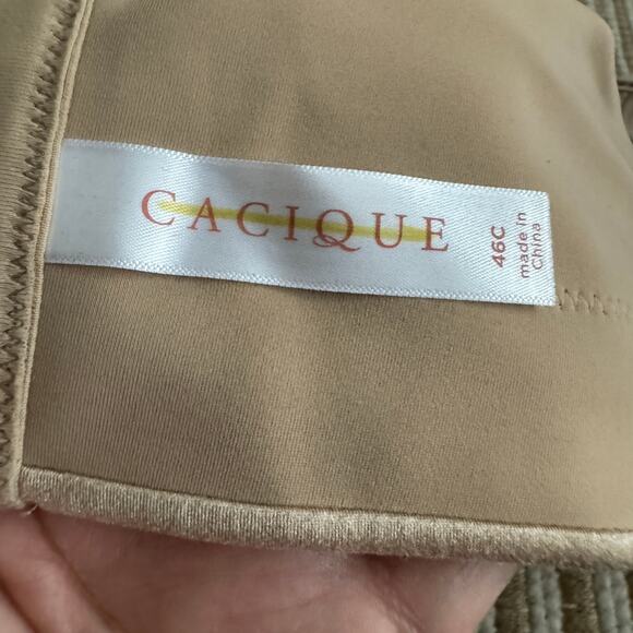 Cacique Cafe Beige Invisible Backsmoother Lightly Lined Full Coverage Bra 46C - Picture 4 of 7
